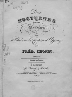 Deux nocturnes pour le pianoforte par Fred. Chopin - Фредерик Шопен 