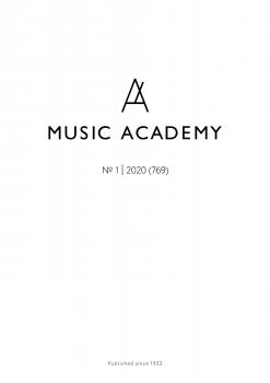 Журнал «Музыкальная академия» №1 (769) 2020 - Отсутствует Журнал «Музыкальная академия» 2020