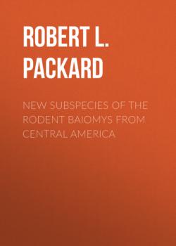 New Subspecies of the Rodent Baiomys from Central America - Robert L. Packard 