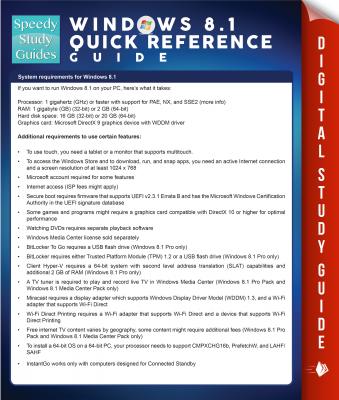 Windows 8.1 Quick Reference Guide (Speedy Study Guides) - Speedy Publishing 