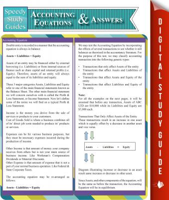 Accounting Equations And Answers (Speedy Study Guides) - Speedy Publishing Accounting Made Simple Edition