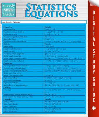 Statistics Equations (Speedy Study Guides) - Speedy Publishing 