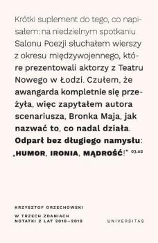 W trzech zdaniach. Zapiski z lat 2018/2019 - Krzysztof Orzechowski 